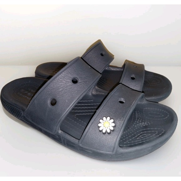 CROCS Shoes - ICONIC CROCS‎ COMFORT Black Sandals Clogs Women's Sz 6 W6 M4